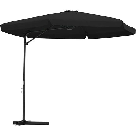 Ombrellone Parasole da Esterni con Palo in Acciaio 300 cm Nero (1/5)