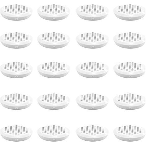 20 Pièces Grille de Ventilation, Blanc Trou de Maille de Ventilation Ronde, Acier Inoxydable Grille D'aération Trou pour Meuble, Diamètre Inférieur 53 mm, pour Armoires de Rangement, Placards