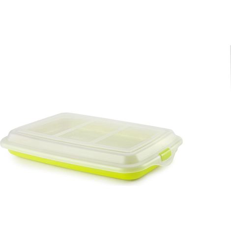 Couvercle pour charcuterie et charcuterie, 24,8 x 14,4 x 3,3 cm, plastique, sans BPA, réutilisable, vert (1/5)