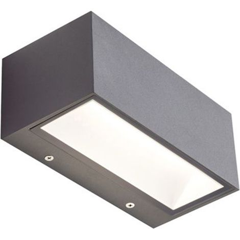 Applique Da Esterno Maxi Biemissione Box Alluminio Grafite 40W Led 3000K (1/2)