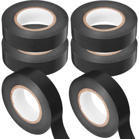 Lot de 6 rouleaux ruban isolant noir haute température pour câbles (1/5)