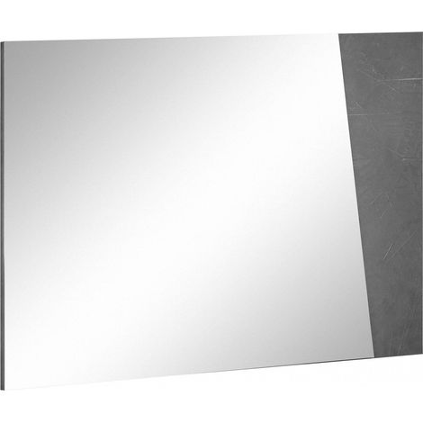 Dmora Espejo de pared lineal, Made in Italy, Espejo de baño, 80x2h60 cm, Color gris ceniza, con embalaje reforzado