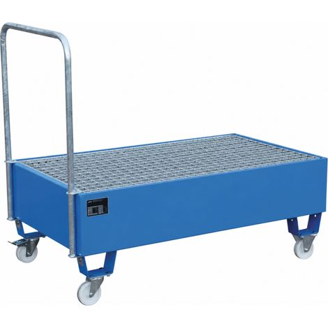 [JAMAIS UTILISE] Bac de Rétention sur Roulettes 244L avec Caillebotis Acier Galvanisé - A016866-A016868-A016867 (1/5)
