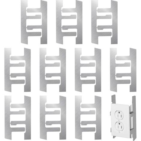 Pinces F pour boîte électrique murale, 10 sangles de montage pour une fixation sécurisée de la prise, pince de boîte pour l'entretien de la maison, empêche les boîtes électriques lâches dans le salon (1/5)