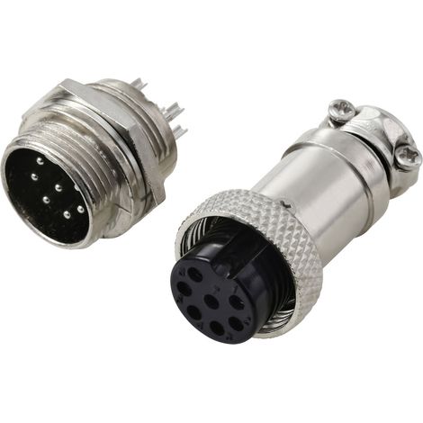 TRU COMPONENTS TC-13895652 Connecteur rond mâle, Contact femelle Nombre total de pôles: 7 Série (con