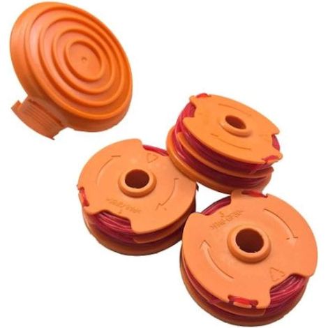 Lot de 2 Bobines de Fil 1,65 mm avec Couvercle, Bobines de Rechange pour Coupe-Bordure, Accessoires pour Entretien du Jardin