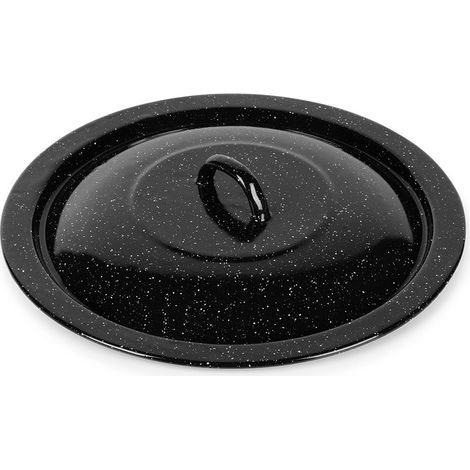 Emaillierter Deckel für Topf, Kessel, großer Küchendeckel aus Metall, 34 cm (1/5)