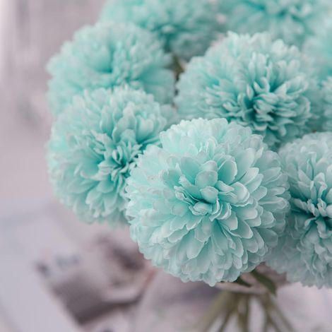 Künstliche Seidenkugelblumen, wunderschöne künstliche Seidenblumen, künstliche Löwenzahnkugeln für die Dekoration von Zuhause, Schlafzimmer und Hochzeiten (12 Stück, blau) (1/4)