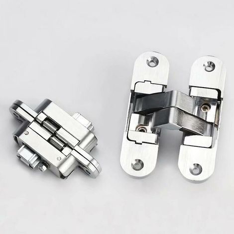 Cerniera 3D invisibile. Acciaio inox satinato. 2 pezzi, 2395 mm (sinistra + destra) (1/3)