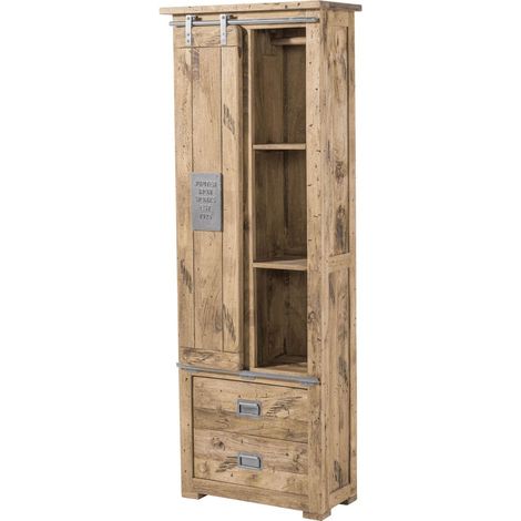RAILWAY 284 Armadio in legno di mango - laccato / sbiancato 70x35x195