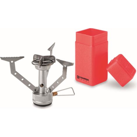 fornello a gas da campeggio kemper "ke3009" pieghevole 1 bruciatore antivento