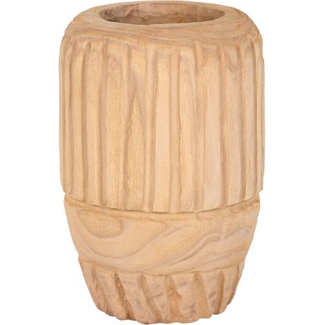 Jarron Madera Paulownia 29X29X42 Tallado Natural (1/5)
