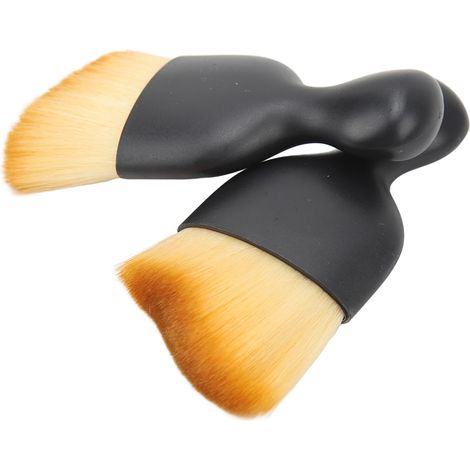 Pinceau Dépoussiérage Auto 2 Pièces, Brosse Nettoyage Ventilation Climatiseur, Outil Nettoyant Jaune pour Fentes et Interstices (1/5)