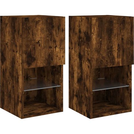 Maison Exclusive - TV-Schränke mit LED-Leuchten 2 Stk. Räuchereic