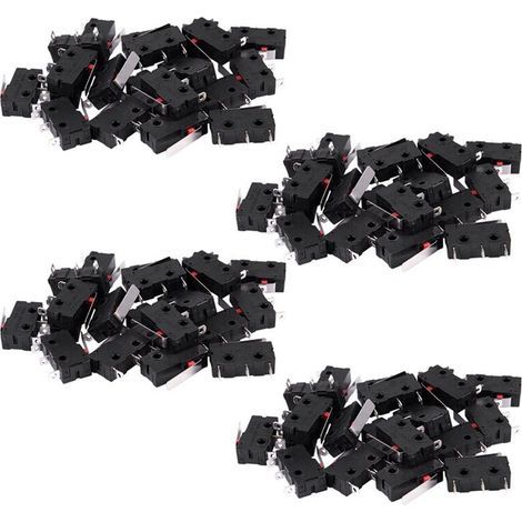 80Pcs AC 125 V 250 V 5A SPDT 3-Broche Interrupteur de Limite En Plastique Momentane Noir + Argent (1/2)