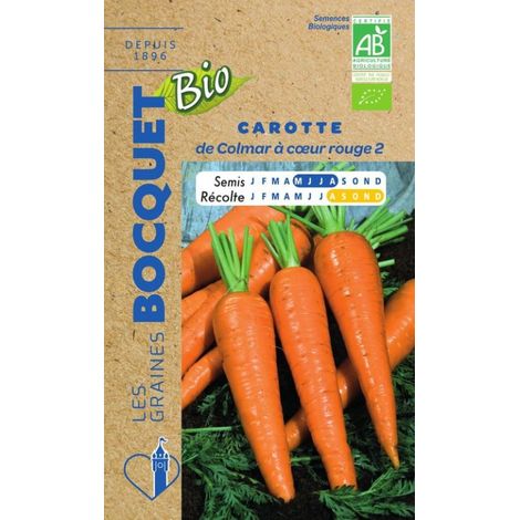 Carotte de Colmar à coeur rouge 2 Bio- certifiée ECOCERT FR-BIO-01 - 2g