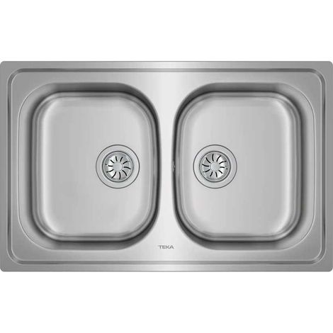 Évier UNIVERSE 80 T-XP 2C Inox 2 Cuves 170mm Meuble 80 Sans Trou (1/3)