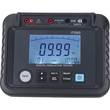 Testeur de résistance précis et rapide, 20 GΩ, mégohmmètre numérique de terre, 1000 V (1/5)