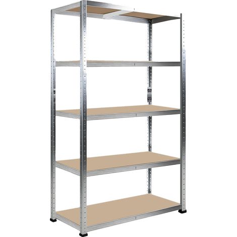 Estantería metálica de alta resistencia, capacidad de carga de 750 kg, estantes ajustables, 2,0 m, color blanco, 90 x 40 cm. (1/2)
