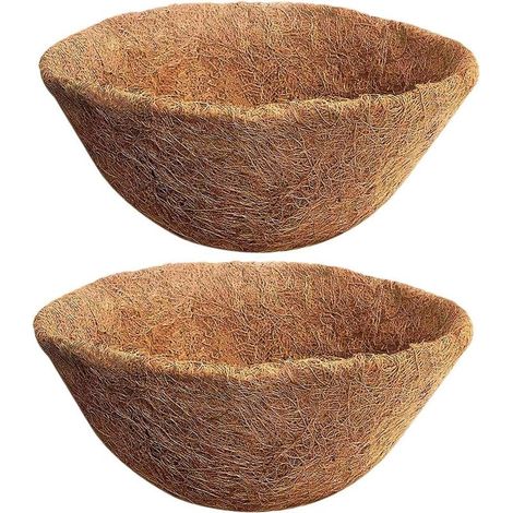 Lot de 2 Doublure en Fibre de Coco Naturelle pour Pot de Fleurs 35 cm Panier Suspendu pour Pots de Fleurs Remplacement en Fibre de Coco pour jardinière (1/5)