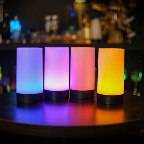 Lampe de bureau LED cylindrique, veilleuse, lampe de table à éclairage lumineux - 2 (1/4)