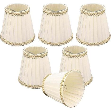 Lot de 6 abat-jours à clipser pour lampes de table, lampadaires et lampes de chevet, 90 x 140 x 130 mm, pour lustres, ampoules E14, accessoires d'éclairage (1/4)