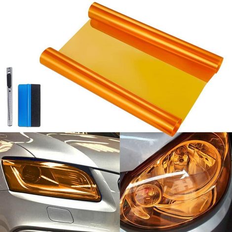Film teinté pour phares auto, vinyle fumé orange, 30,5x121,9cm (1/5)