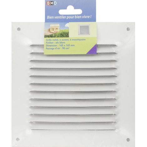 Grille Métallique Blanche 165x165 Ventilation Murale Avec Moustiquaire - Dmo