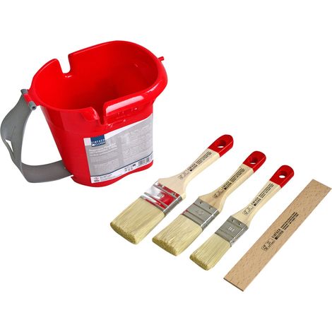 Nespoli Heizkörperpinsel-Set mit Farbbecher 5-teilig