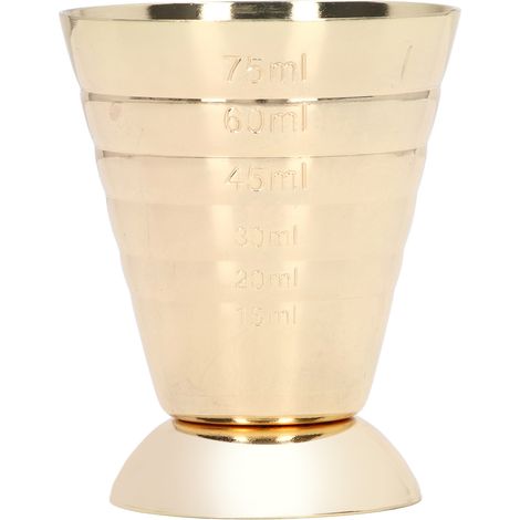 Verre doseur bar précision élevée 3 graduations acier inoxydable 304 pour cocktail bar maison restaurant doré (1/5)