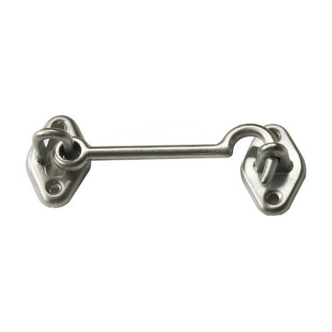FERMAPERSIANE A GANCIO - OTTONE CROMO SATINATO + PIASTRINA MM  80- 10 pezzi