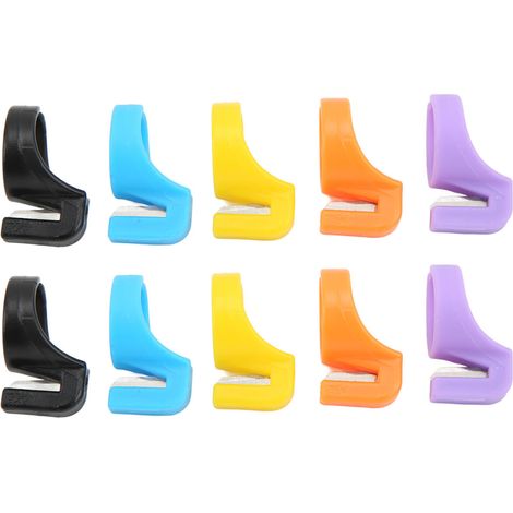 10pcs Ring Cutter Split Knife Design Automatical Unfold Plastic Material Safe Incisive Different Colors Knife Rings (1/5)