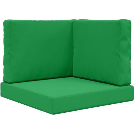 Ensemble de trois coussins pour canapé d'extérieur, en polyester vert (1/5)