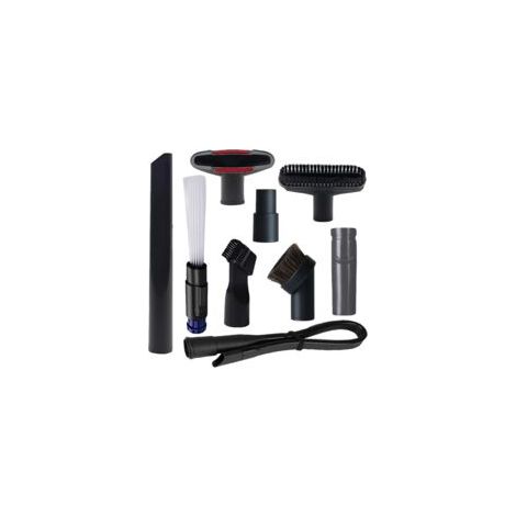 Ensemble de 9 brosses pour aspirateur d'atelier avec adaptateur de tuyau de 1 1/4" à 1 3/8" et adaptateur pour aspirateur Dyson V6, ensemble de brosses pour le nettoyage de la maison (1/2)
