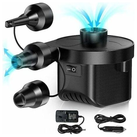 Pompe à Air Électrique avec 3 Buses pour Matelas Piscine et Coussin Gonflable Adaptateur Voiture Maison (1/4)