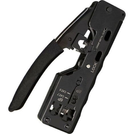 GJ669BK RJ45 Pince à Sertir Outil de Sertissage Outil de Réparation pour Prise Réseau CAT7 RJ45，noir