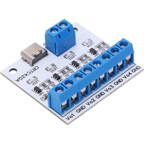 Lithium-Akku-Ladegerätmodul, 4-Kanal-Typ-C-Akku-Ladeplatine für 3,7-V-Akkus der Typen 18650, 503035 und 603443 (DC 5 V A) (1/5)