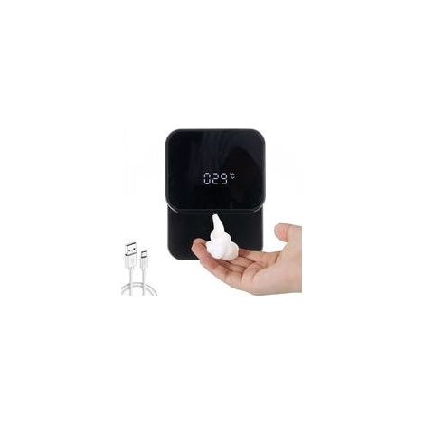 Distributeur de savon automatique mural, distributeur de savon en mousse sans contact avec affichage LED, distributeur de mousse 280 ml, noir (1/5)