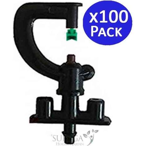 Set di 100 Sistema di Micro-Irrigazione a Goccia Irrigatore 90º, Portata 1,7-2 metri