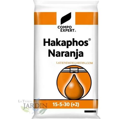 Abono Hakaphos naranja 15-5-30, saco 25 Kg, para engorde y maduración del fruto (1/3)