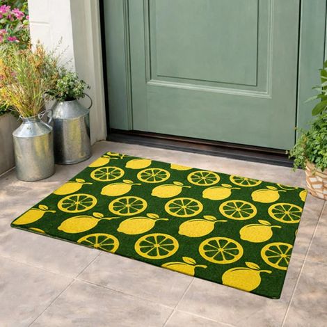 Tapis de porte citron 75 x 45 cm  Tapis antidérapant et résistant  Matière flexible et recyclable  Idéal pour l'entrée de la (1/5)