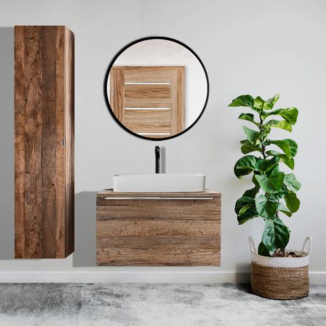 Badmöbel Set PUEBLA-56 in Vintage Oak Eiche, B/H/T 130/200/46 cm (1/5)