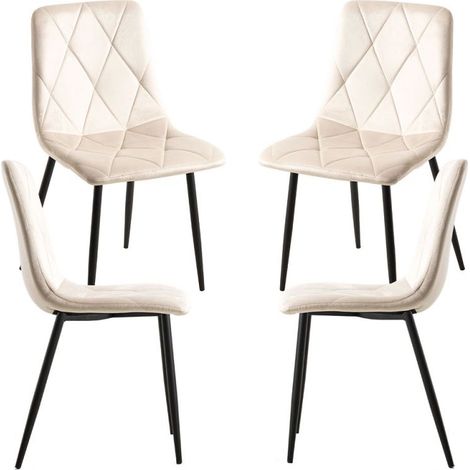 Packs Sillas Comedor - Pack 4 Sillas Lyke Terciopelo - Beige