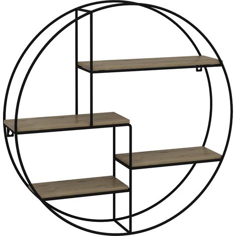 Libreria da parete Fyrk, Rovere, 55 x 55 cm Rotondo, Vicco