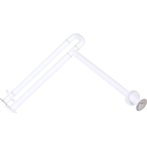 Poignée de Sécurité de toilette Anti-glissante lumineuse Folding - [Barre d'appui] - Élément en nylon premium et tube interne en acier inoxydable - Longueur 60cm - Blanc (1/5)