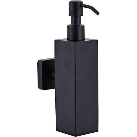 200ml mural douche bouteille pompe en acier inoxydable Shampooing Distributeur Noir (carré mural) (1/5)