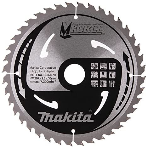 Makita – Lame de scie circulaire 210mm pour bois dur – 40 dents – Alésage 30mm – Coupe nette et précise – B32079 (1/5)