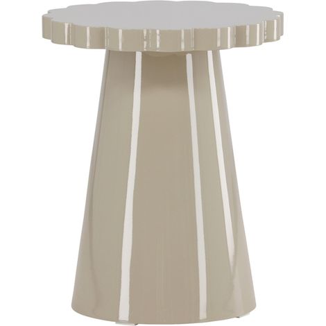 Table d'Appoint Design "Krull" 55cm Beige Laqué (1/5)