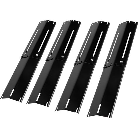 SWAWIS 4 Set 29.8-53.3cm Plaque Chauffante Universelle pour Grill, Acier Inoxydable 430 Dompteur de Flammes Réglable pour BBQ, pour Landmann Outback Brinkmann(Noir) (1/5)