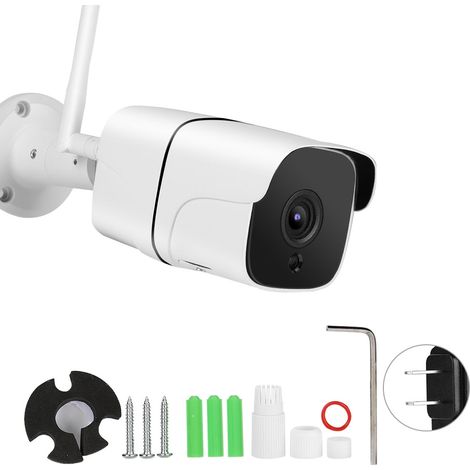 Caméra WiFi extérieure 720P HD sans fil étanche, détection de mouvement, surveillance de sécurité (1/5)